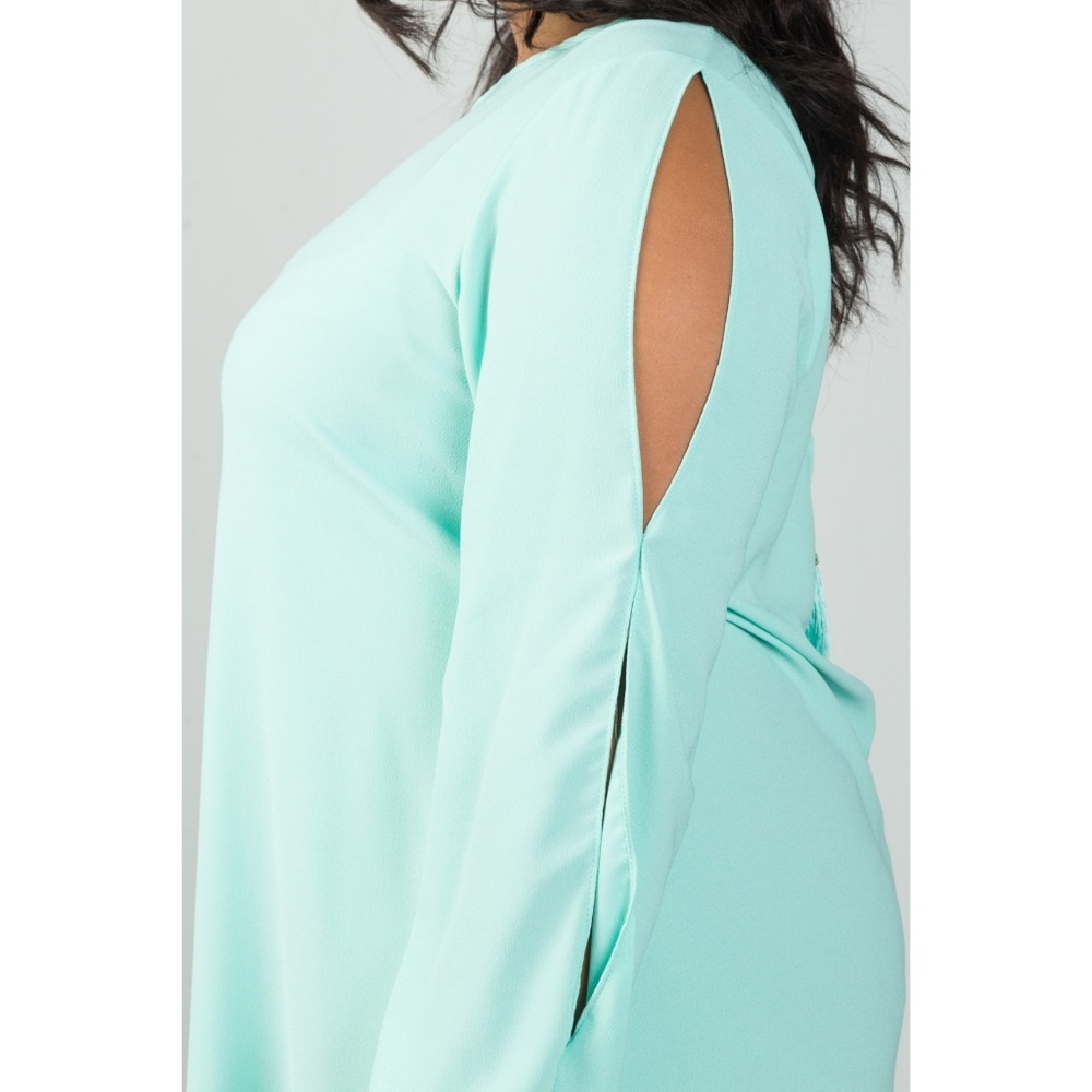 MINT SWING DRESS WITH SPLIT SLEEVE - Picture 5 of 6